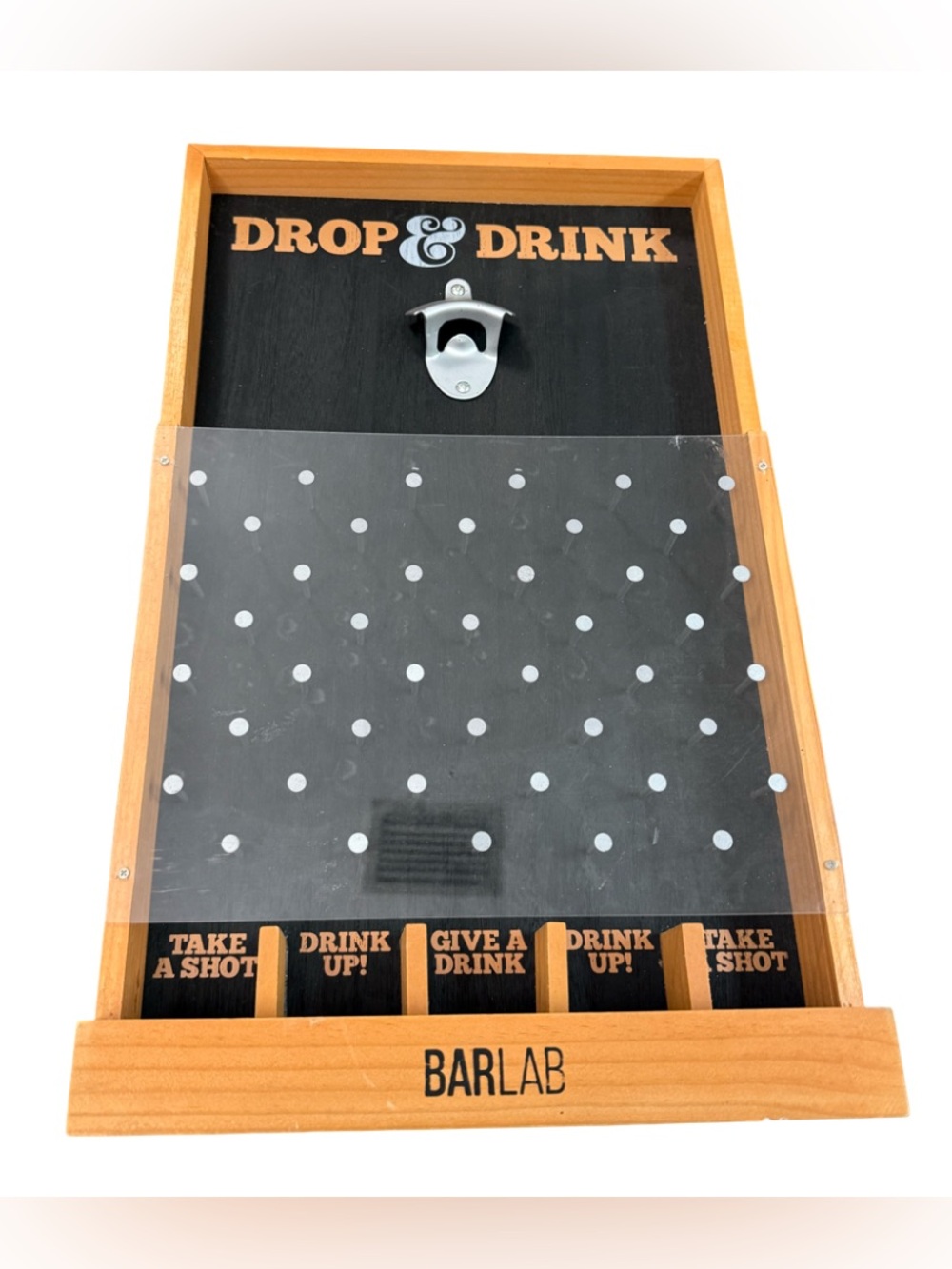 BARLAB Drop & Drink Bottle Opener Wall Game Bar Party Game Beer Cap Catcher